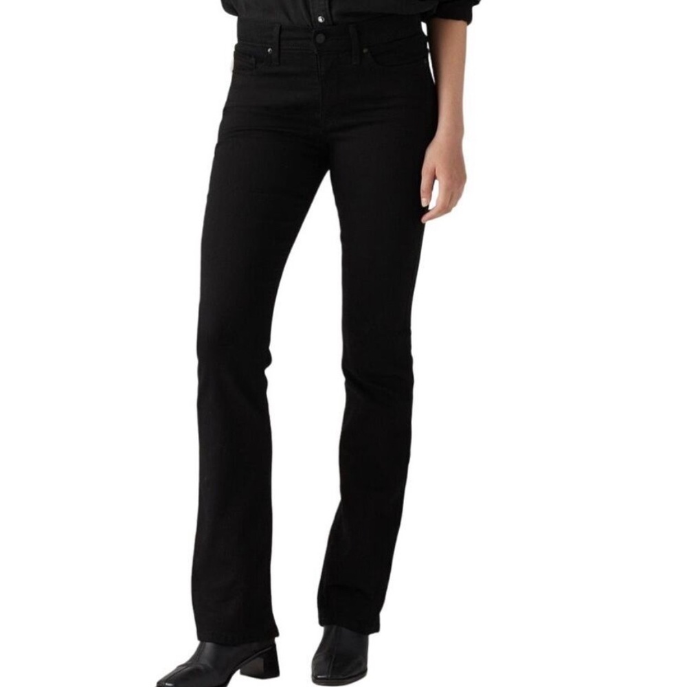 Levi's 315 Shaping Bootcut Corduroy Jeans Black Mid Rise Button Zip 30 x 30